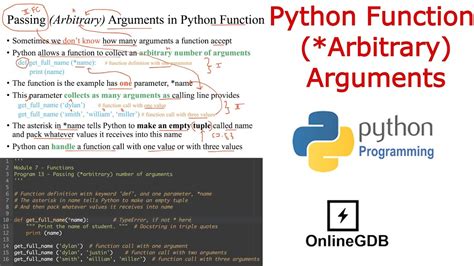 Python Function Arbitrary Arguments Youtube