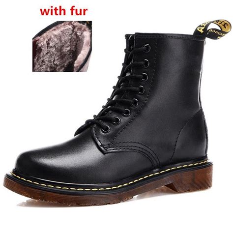 Fashion Winter Leather Dr Martin Boots Fur Martin High Top Casual Shoes