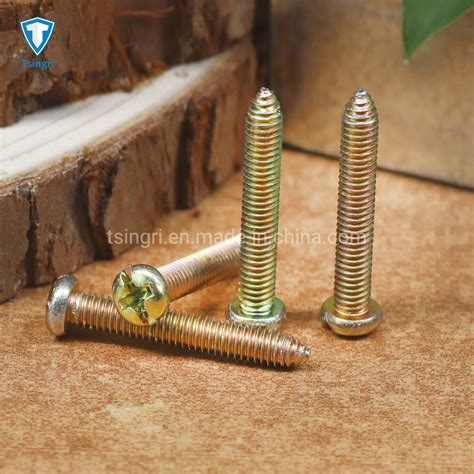 TGR Tsingri Yellow Zinc Plated Phillips Slotted Pan Head Screws Fine