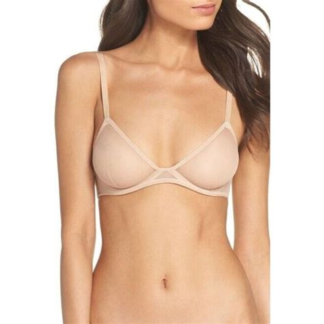 Free People Intimates And Sleepwear Free People Sheer Triangle Mesh Bra Underwire 34c Nude