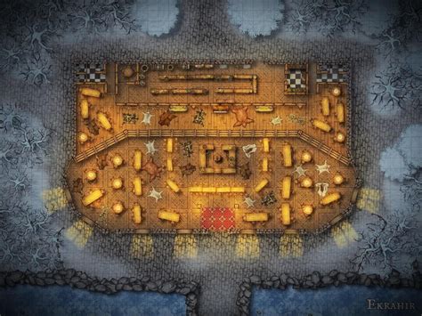 Battlemap 4096x3072 40x30 Strixhaven Bows End Tavern Winter