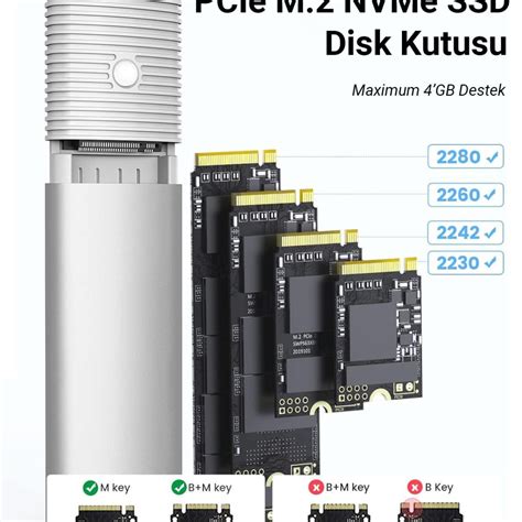 Orico Usb Gen Gbps Type C M Nvme Ssd Disk Kutusu Al Minyum Beyaz