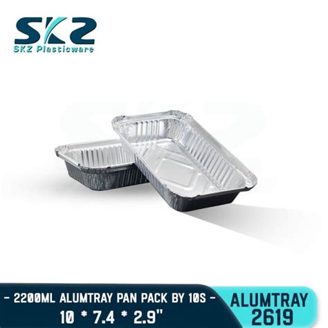 SKZ ALUMINUM FOIL TRAY 2200ML 2619 RECTANGULAR ALUMTRAY WITH LID