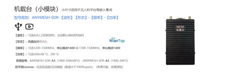 ANYMESH SDR A3 1W 机载型航空自组网电台 机载MESH电台 AnyMesh自组网 无线自组网电台 mesh自组网单兵 自组网