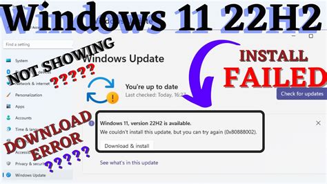 Fix Windows 11 22h2 Update Failed Download Install Error Youtube