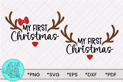 My First Christmas Svg Reindeer Svg Graphic By Apearlofagirldesigns · Creative Fabrica