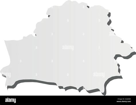 Belarus Grey 3d Like Silhouette Map Of Country Area With Dropped