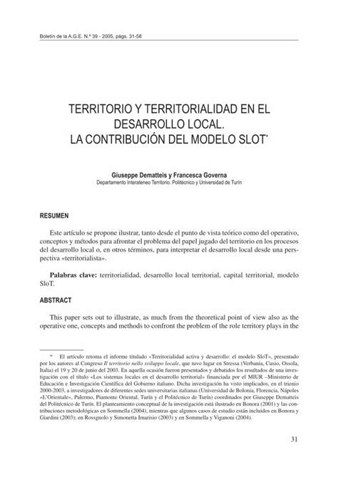 Pdf Territorio Y Territorialidad En El Desarrollo Territorio Y