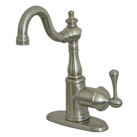 Kingston Brass Vintage Single Handle Bar Faucet In Brushed Nickel Hks7498bl The Home Depot