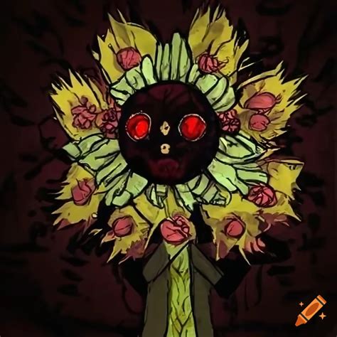 Abnormal Entity With Flower Crown And Glowing Eyes In A Wooly Shambler