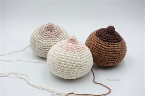 Crochet Pattern Boobie Boob Breast Rattle Teething Ring Toy Etsy