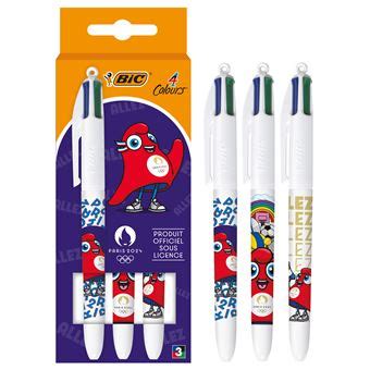 Coffret de 3 stylos à bille BIC 4 couleurs Jeux Olympiques 2024 Modèle