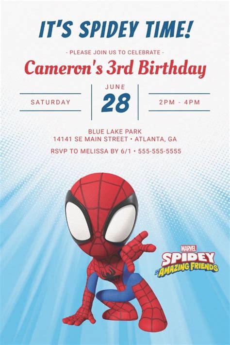 Spidey Birthday Invitation Zazzle Superhero Birthday Invitations