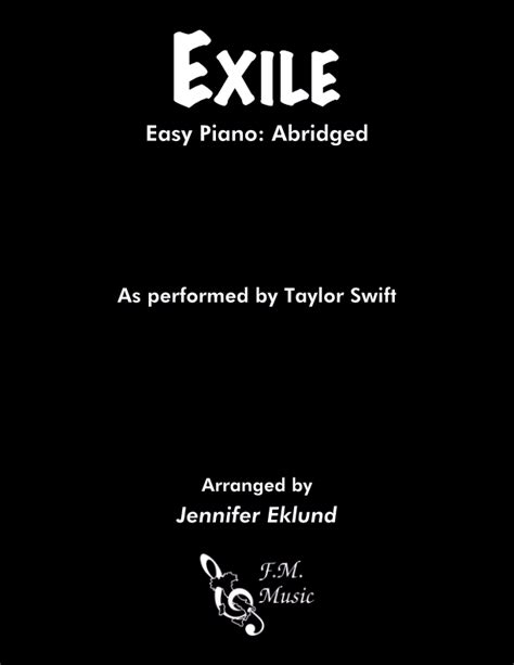 Exile (Easy Piano) By Taylor Swift - F.M. Sheet Music - Pop ...