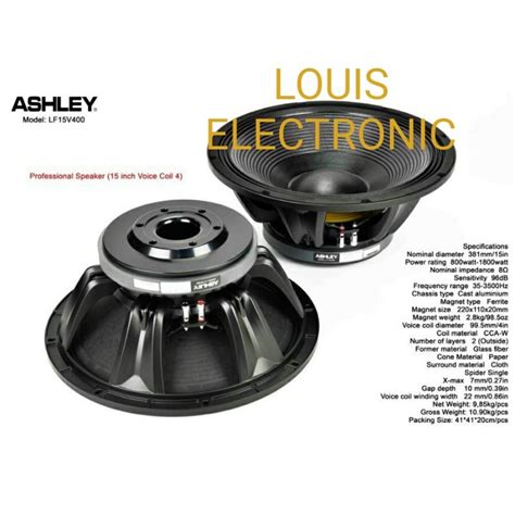 Jual Speaker Ashley Lf V Lf V Lf V Inch Watt Coil