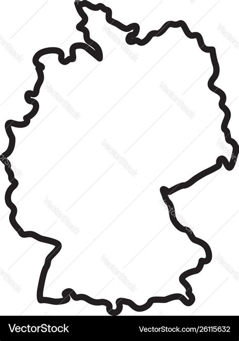 Simplified germany deutschland map outline Vector Image