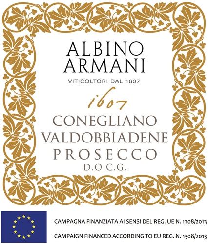 Albino Armani NV Extra Dry Glera Conegliano Valdobbiadene Prosecco