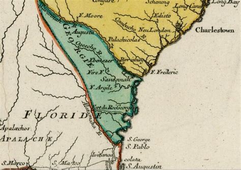 1776 Map of Georgia Colony