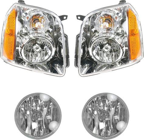 Amazon Headlight Fog Driving Light Lamp Kit Lh Rh Set Of For Gmc