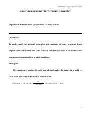 Understanding Esterification In Organic Chemistry Lab Course Hero