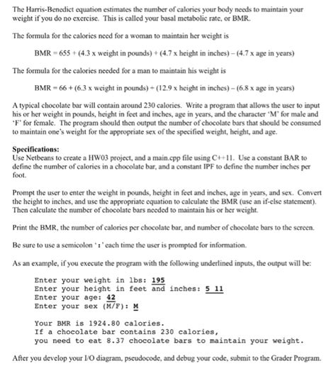 Solved The Harris-Benedict equation estimates the number of | Chegg.com