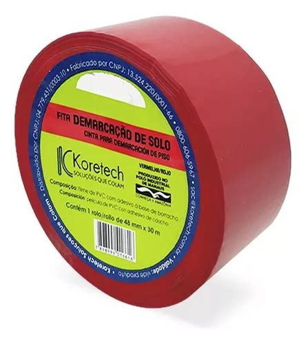 Fita Demarcação De Solo Vermelha 48mm X 30m 5 Rolos Cor Vermelho