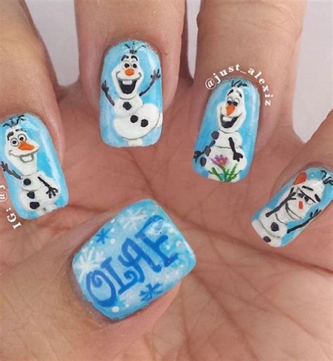 Nail Art La Reine Des Neiges Olaf Nails Xmas Nails Frozen Nail Art