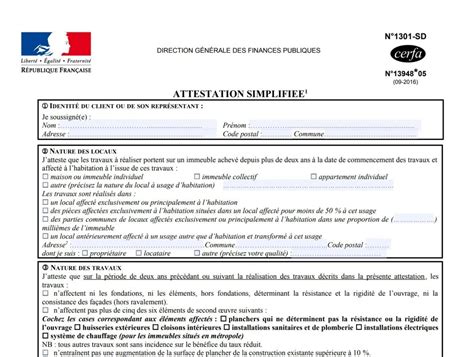 Attestation Tva Taux R Duit Mode D Emploi Et Exemple