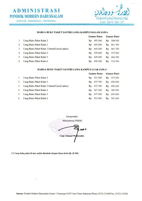 Maklumat Pimpinan Pmdg Tentang Biaya Daftar Ulang Dan Pendaftaran Calon