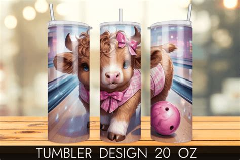 Bowling Highland Cow Tumbler Sublimation Graphic By Mragjaza · Creative