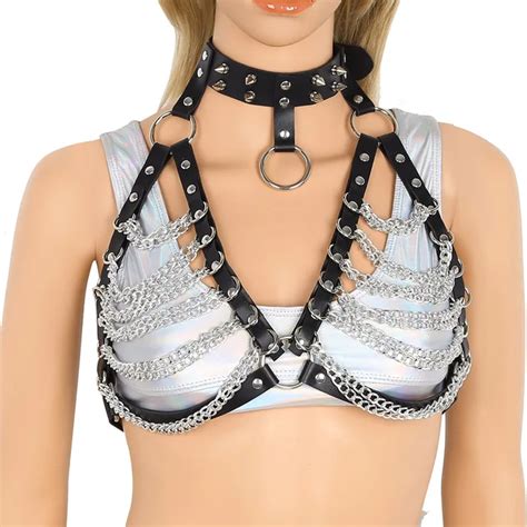 Buy Feeshow Women Harajuku Chest Harness Leather