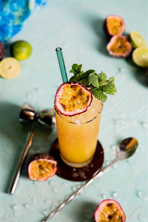 Passion Fruit Swizzle Cocktail