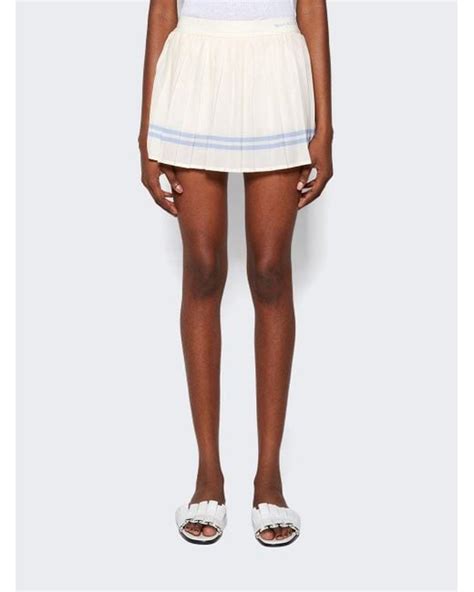 Sporty Rich Serif Logo Pleated Skirt In White Lyst