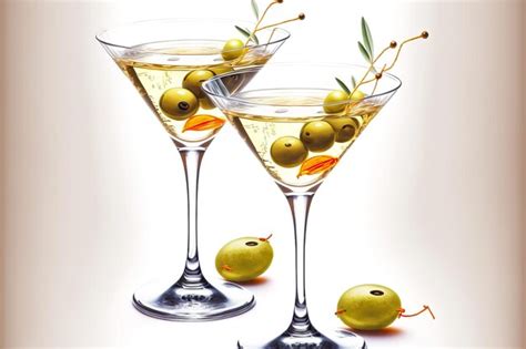 Premium Photo Delicious Martini Olive Isolated On White Background