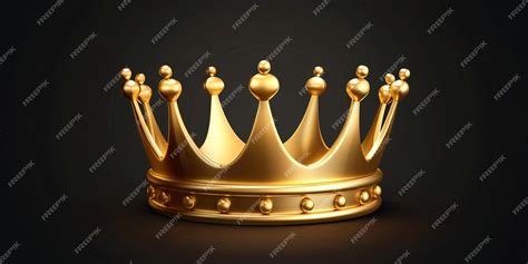 Premium Photo 3d Golden Crown Icon Isolated Shiny Crown Template