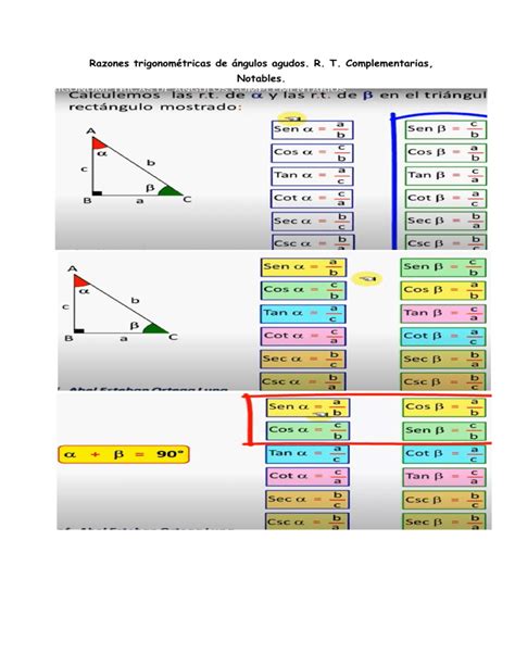 Razones Trigonométricas De ángulos Agudos