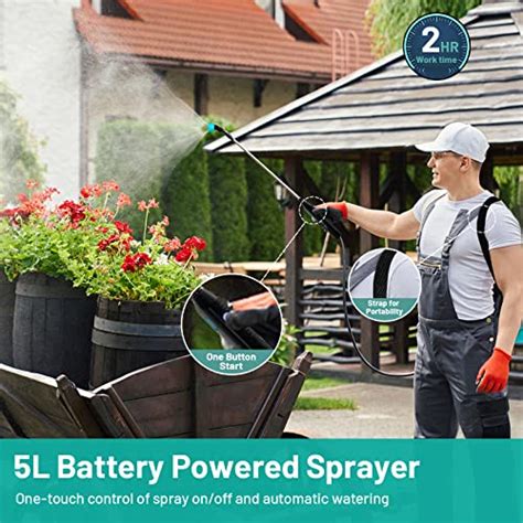 Battery Powered Garden Sprayer With Mist Nozzles Gal Lawn Water