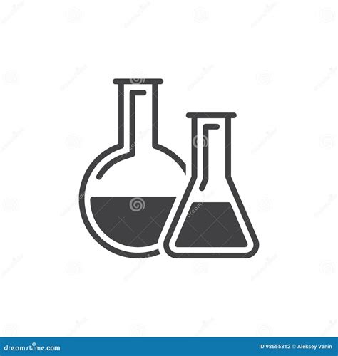 Chemistry Lab Glassware Icon Vector Stock Vector Illustration Of