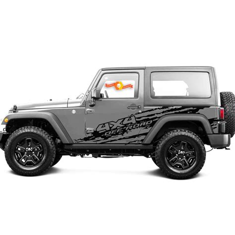 2 New JEEP Decal Sticker mud splash 4x4 Off-road side door graphics ...