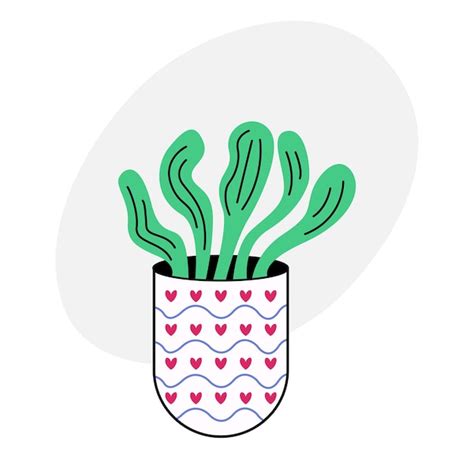 Doodle De Cactus Mignon Cactus De Dessin Animé Dans Un Pot Blanc Avec