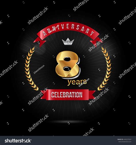 8 Years Golden Anniversary Logo Low Stock Vector Royalty Free 440227654 Shutterstock