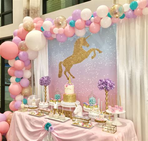 Unicorn Birthday Party Setup For My Daughter Popandparties On Instagram Follow… Unicorn