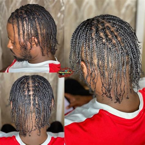 Mini Two Strand Twists On Black Men Two Strand Twist Hairstyles Mens