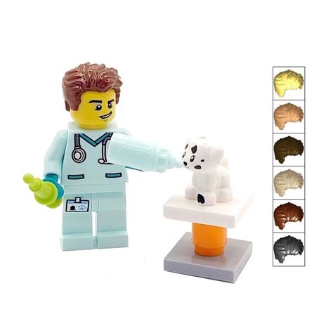 Lego Vet Veterinarian Male Animal Doctor Nurse And Puppy Minifigures T