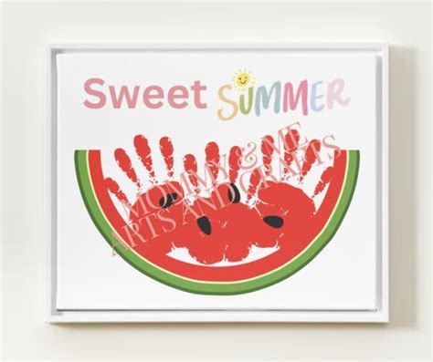 Summer Watermelon Handprints Keepsake Mommy Me Arts And Crafts