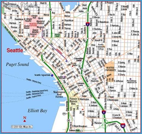 Seattle Map Tourist Attractions - TravelsFinders.Com