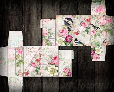 Junk Journal Folding Folio Floral Collage Sheets Ephemera Etsy