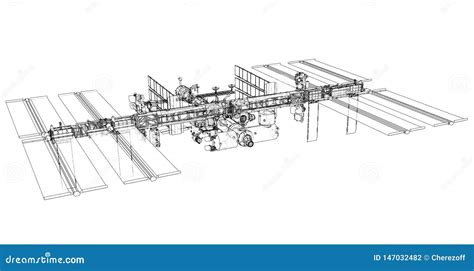 Esquema Internacional De La Estaci N Espacial Vector Ilustraci N Del
