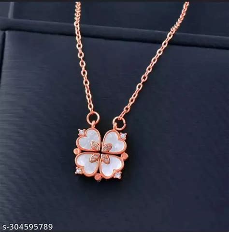 Brass Rose Gold Heart Shape Chain Pendant Set At Rs 150set In New