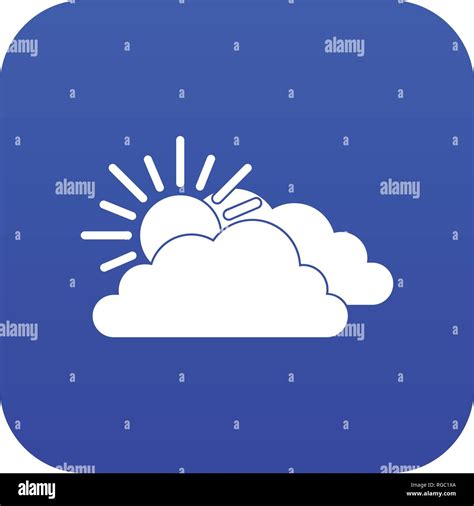 Sun And Cloud Icon Digital Blue Stock Vector Image Art Alamy